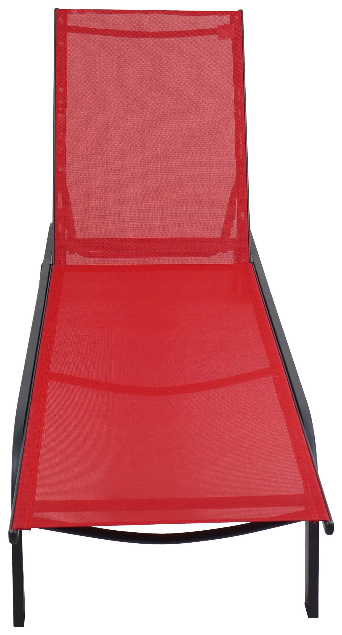Gartenliege Sonlas Stahl, klappbar - Rot, MODERN, Kunststoff/Textil (32/58/192cm) - Ambia Garden