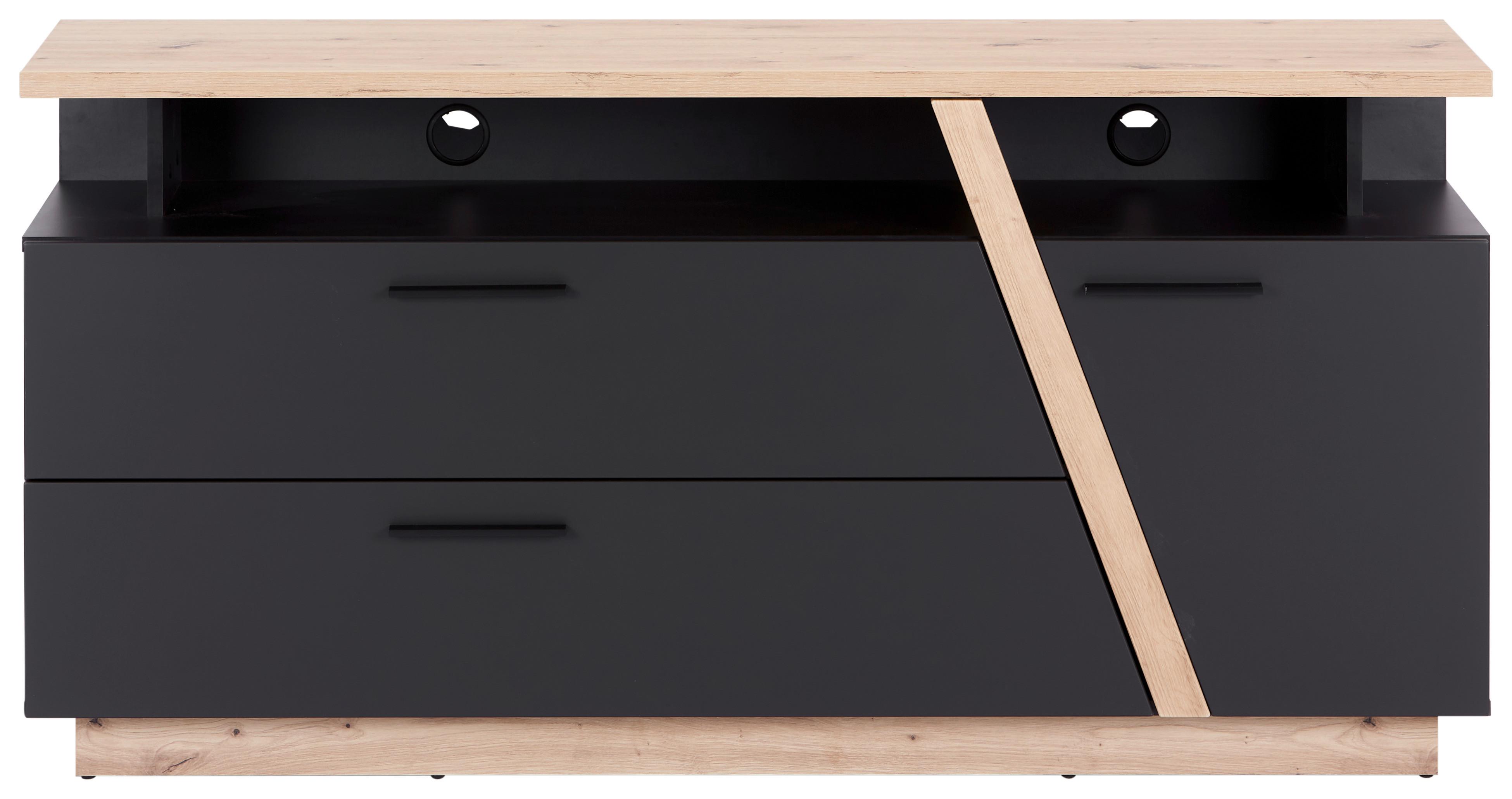 Phonotisch Maxi B: 150 cm Grau/Eiche Dekor - MODERN, Holzwerkstoff (150/75/42cm)