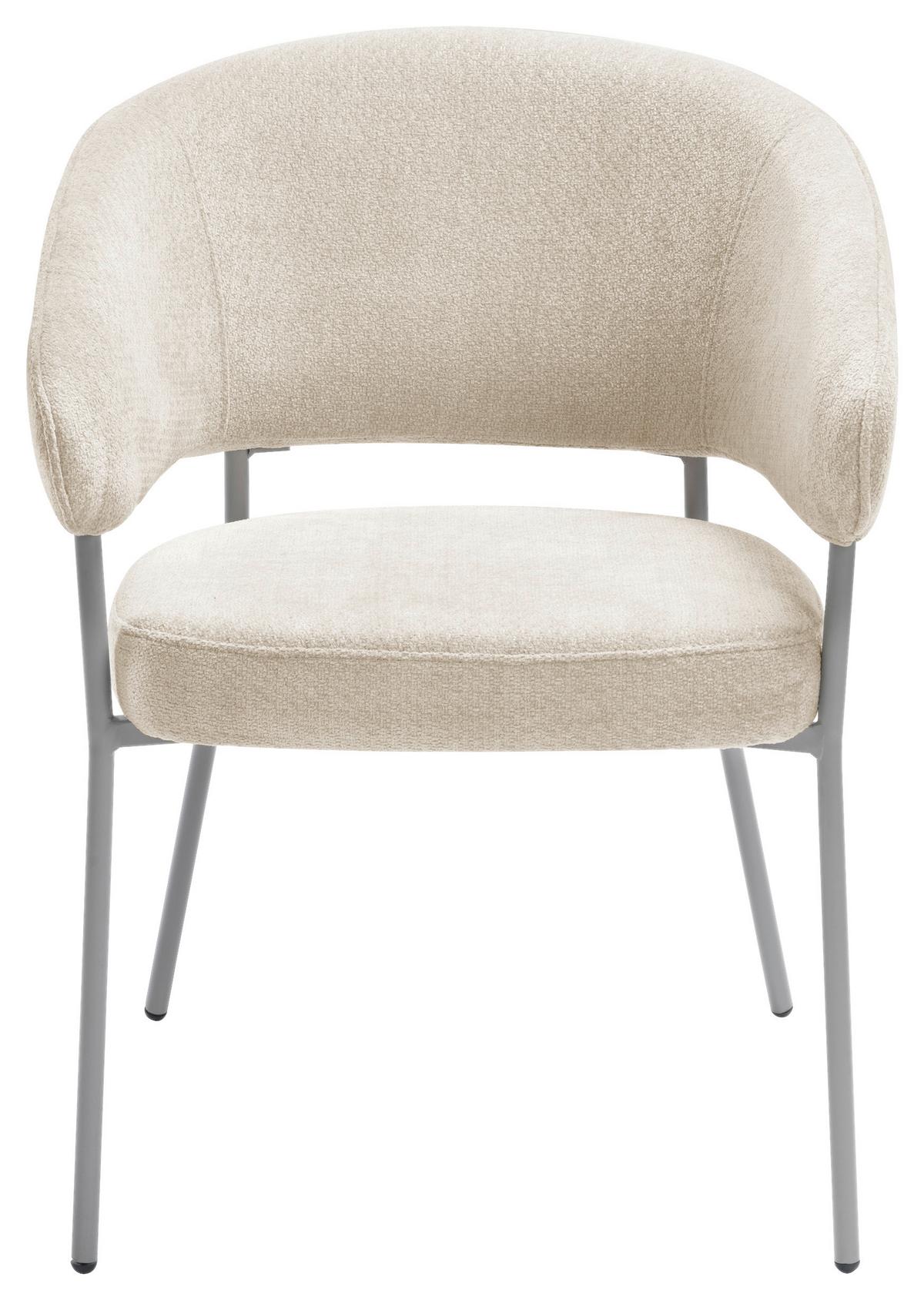 Armlehnstuhl Amira Chenille Beige, B: 60 cm - Beige, LIFESTYLE, Holz/Textil (60/81/60cm) - Livetastic