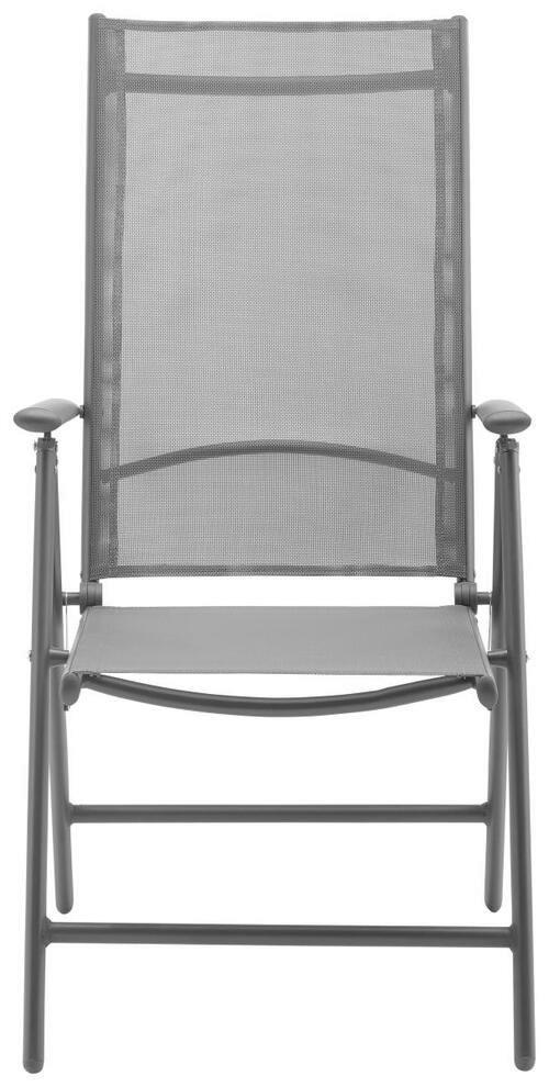 BRUCE Polohovací záhradní židle - antracitová, Moderní, kov/textil (56/106/66cm) - Mömax