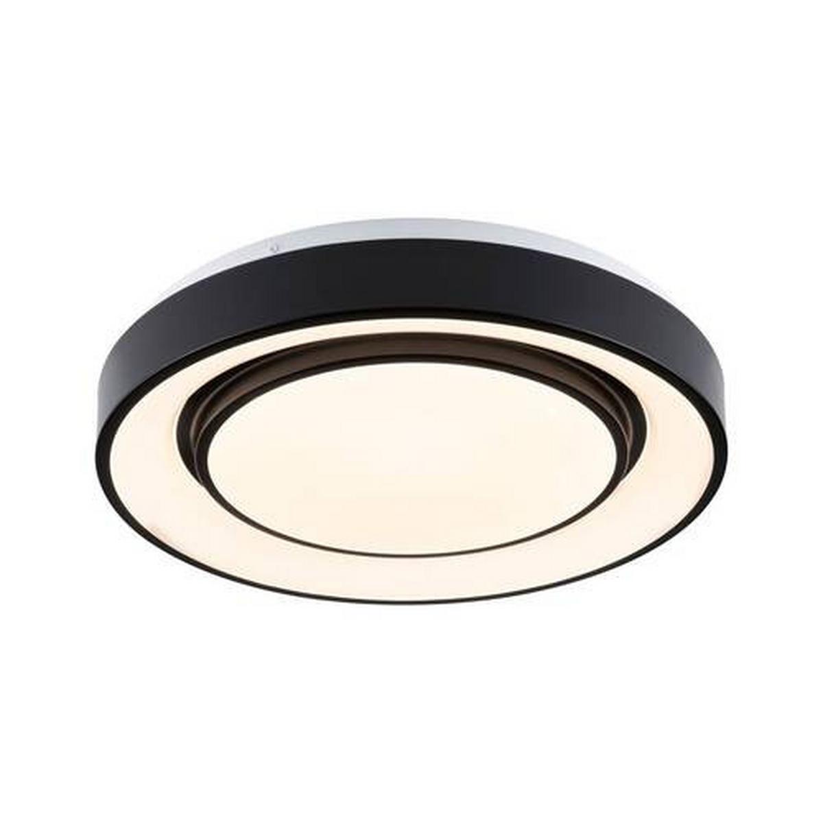 Deckenleuchte Ø 37,5 Cm 1-Flamming Dimmbar - Schwarz/Weiß, Basics, Kunststoff/Metall (37,5/7cm) - Paulmann