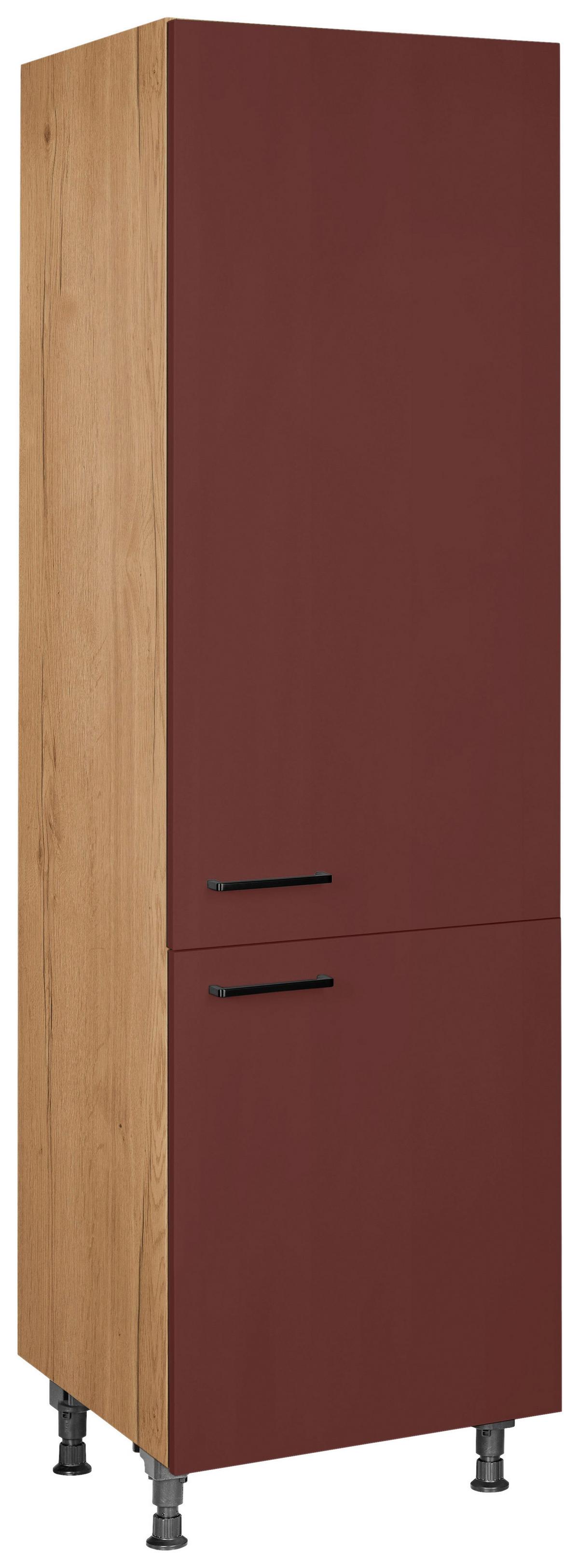 Geschirrschrank Easytouch - Eichefarben/Rot, MODERN, Holzwerkstoff (60/216,6/58cm) - Nobilia