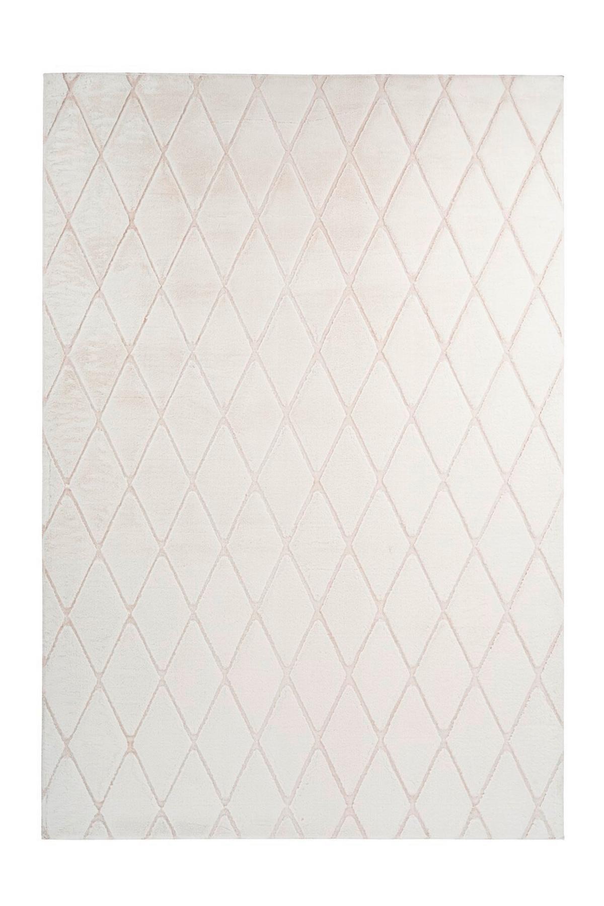 Teppich Creme, Weiß Vivica 225, BxL: 80x150 cm - Creme/Weiß, KONVENTIONELL, Textil (80/150cm)