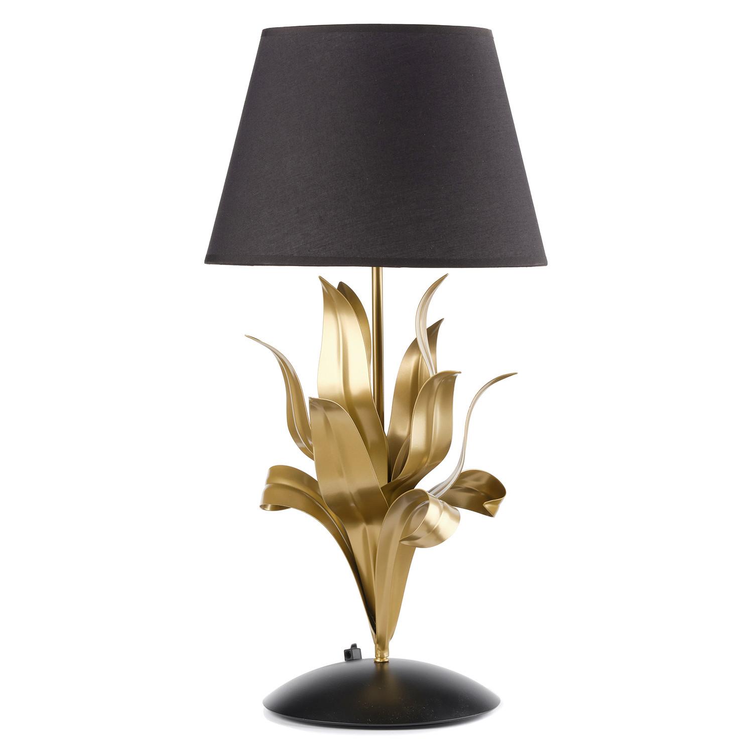 Tischleuchte Drusilla Schwarz Messingfarben L: 30 cm - Messingfarben/Schwarz, Basics, Kunststoff/Textil (30/20/60cm)