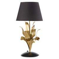 Tischleuchte Drusilla Schwarz Messingfarben L: 30 cm - Messingfarben/Schwarz, Basics, Kunststoff/Textil (30/20/60cm)