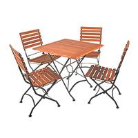 Gartenmöbel Set 5-Tlg. Wien Aus Echtholz, klappbar - Eukalyptusholzfarben/Schwarz, Basics, Holz/Metall (46/90/39cm) - Gardenson