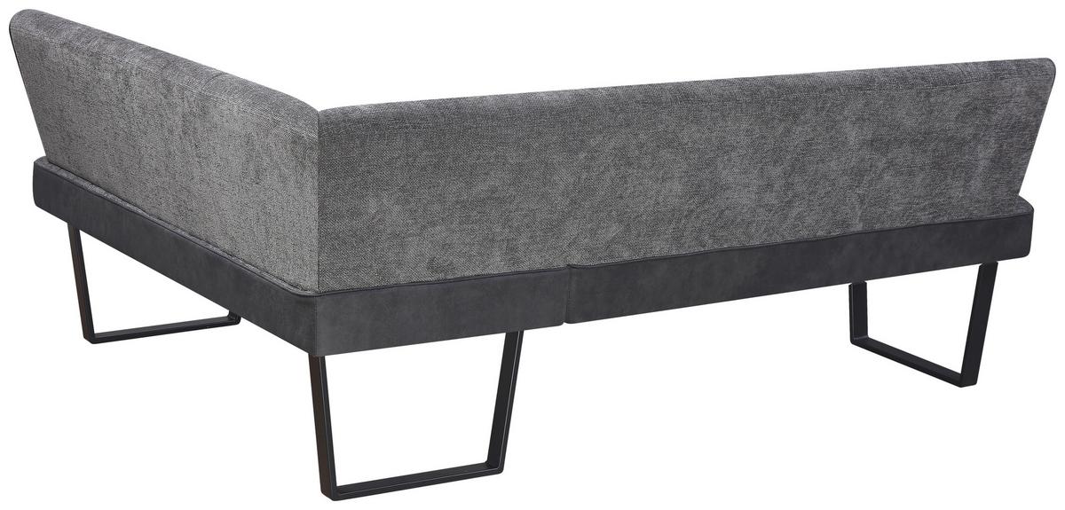 Eckbank Pag - Schwarz/Grau, KONVENTIONELL, Textil/Metall (200/160cm) - MID.YOU