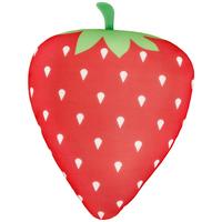 Schwimmkissen Erdbeere Textil Rot/Grün/Weiß mit Zip - Rot/Weiß, Basics, Textil (95/70/27cm)