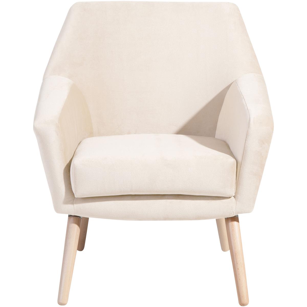 Polstersessel Mit Armlehnen Alegro Samt Creme - Buchefarben/Creme, Design, Textil (67/81/71cm) - Max Winzer
