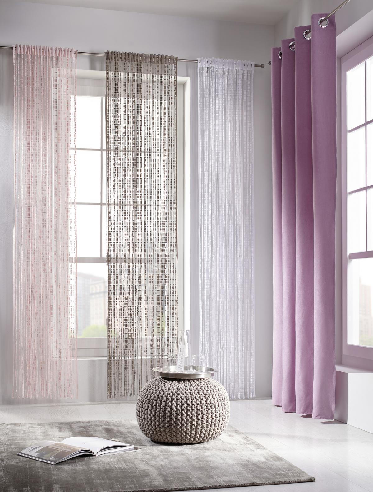 ZÁVĚS S OČKY Velours, 140/245cm, orgovánová - šeříková, Konvenční, textil (140/245cm) - Modern Living