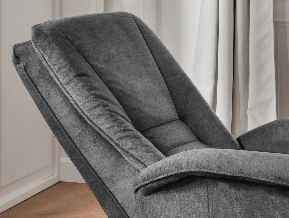 Fernsehsessel Harry Dunkelgrau B: 77 cm - Dunkelgrau/Schwarz, Design, Textil (77/107/88cm) - Livetastic