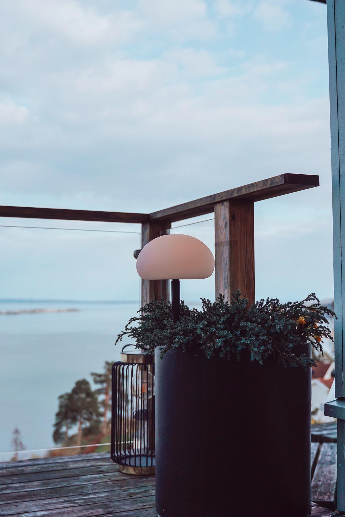 LED-Außenleuchte Sponge Weiß Schwarz D: 20 cm - Schwarz/Weiß, Design, Kunststoff/Metall (20/52cm) - Nordlux