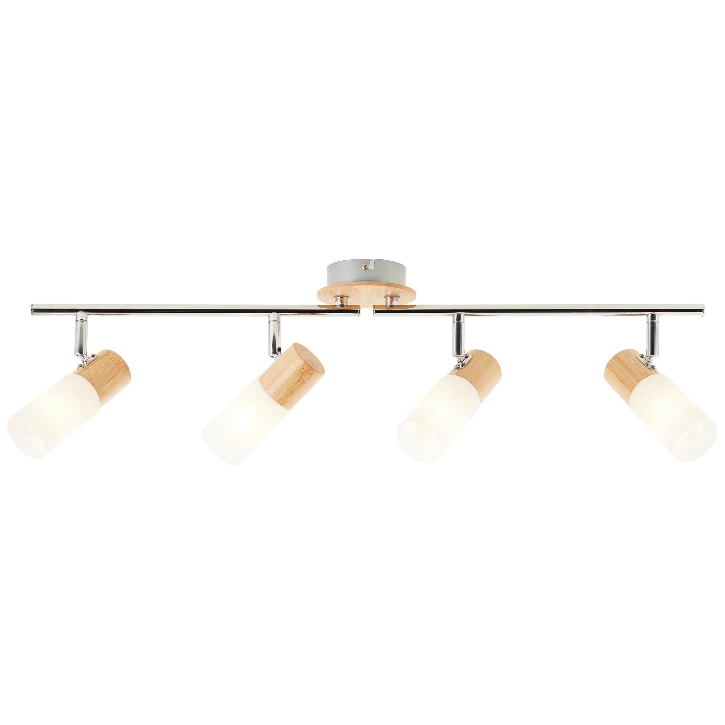 Deckenleuchte Babsan L: 68 cm 4-Flamming - Weiß, KONVENTIONELL, Holz/Kunststoff (68/11,5/18cm) - Brilliant
