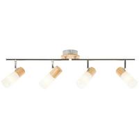 Deckenleuchte Babsan L: 68 cm 4-Flamming - Weiß, KONVENTIONELL, Holz/Kunststoff (68/11,5/18cm) - Brilliant