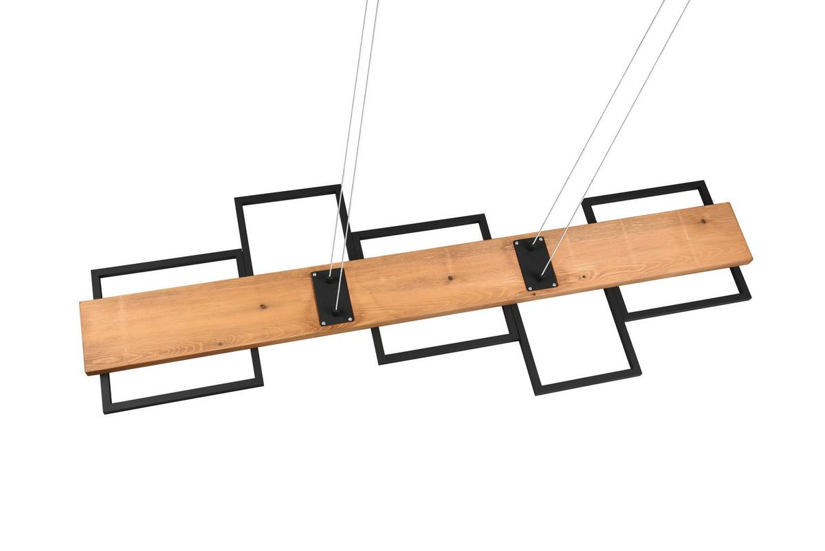 Led-hängeleuchte 322910532 Harper - Schwarz/Braun, Natur, Holz/Metall (115/150cm) - Trio Leuchten