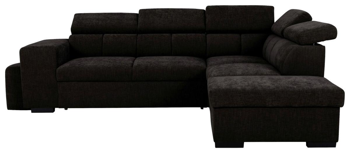Ecksofa Sirius L schwarz, 267x218cm - Eichefarben/Schwarz, KONVENTIONELL, Holz/Holzwerkstoff (267/218cm)