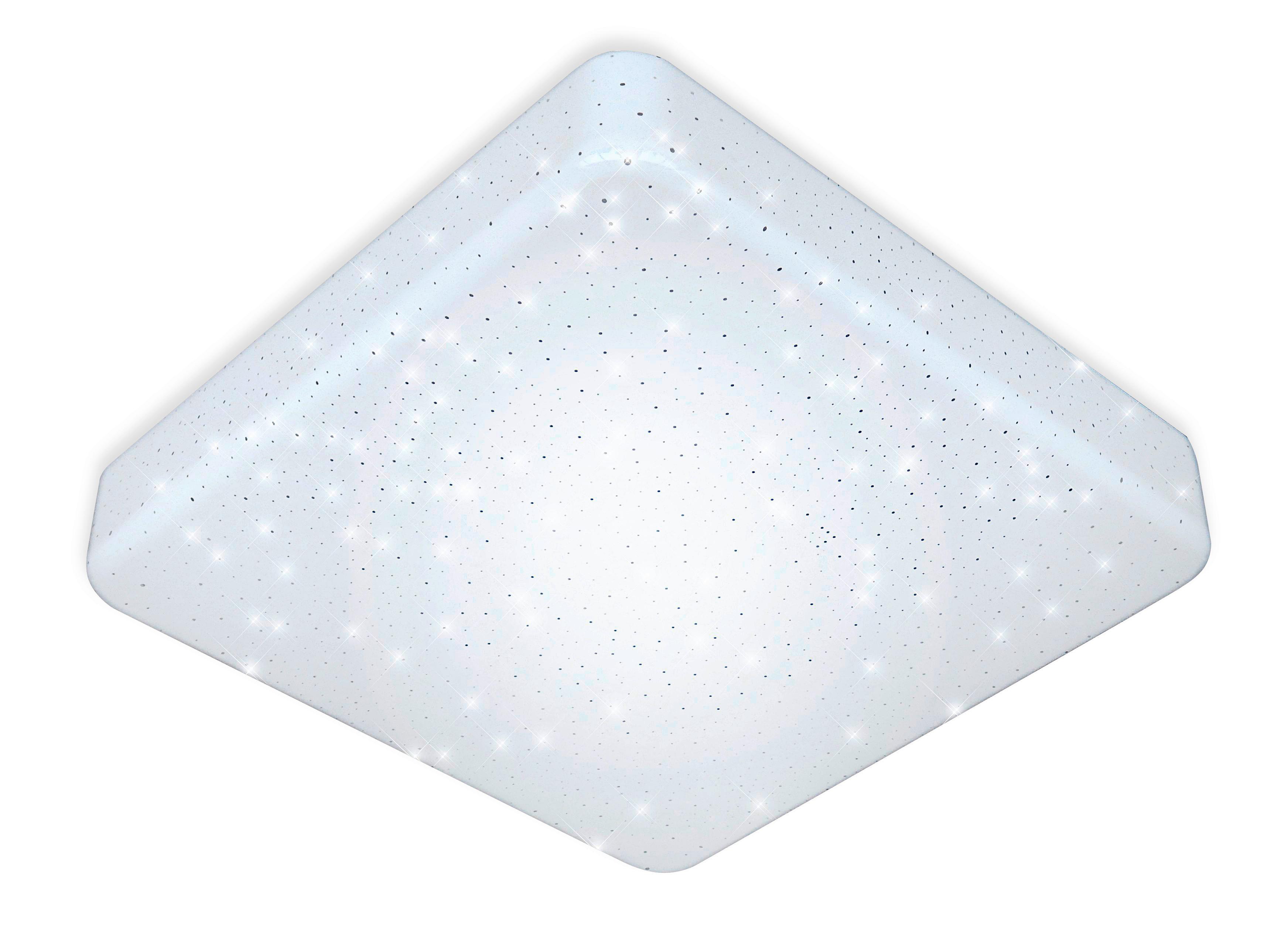 LED-Deckenleuchte Baldrun L: 27 cm mit Sternenhimmel - Weiß, MODERN, Kunststoff/Metall (27/27/8cm) - Luca Bessoni