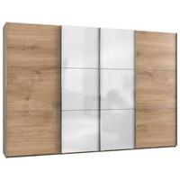 Schwebetürenschrank B: 350 cm Level 36c Weiß/Eiche Dekor - Eichefarben/Weiß, MODERN, Holzwerkstoff (350/236/65cm) - MID.YOU