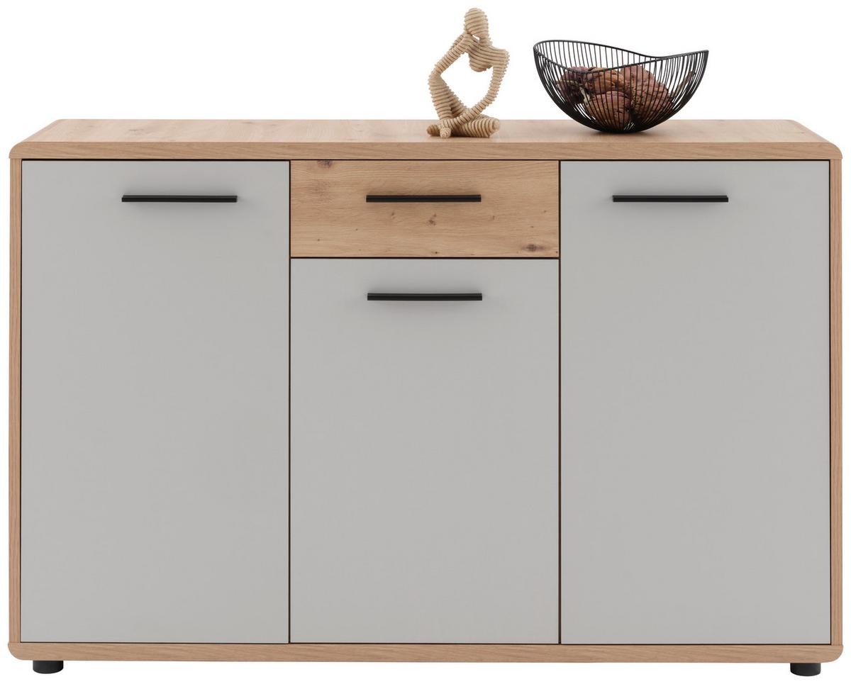 Komód Fontana Plus 132/87cm - kasmírszínű/Artisan tölgy, Modern, faalapú anyag (132/87/40cm)