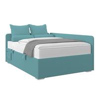 Polsterbett Remi - Türkis/Chromfarben, MODERN, Holz/Textil (120/200cm)
