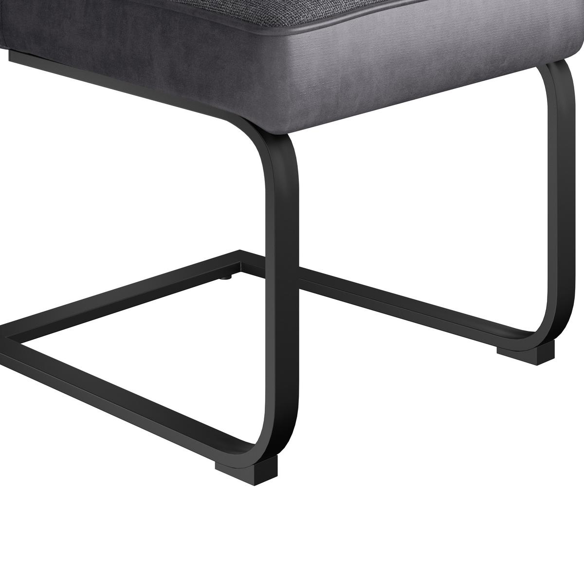 Schwingstuhl Pag - Schwarz/Grau, KONVENTIONELL, Textil/Metall (49/91/60cm) - MID.YOU