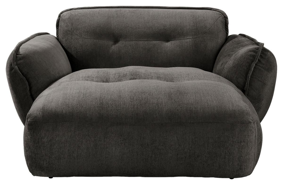 XXL-Sessel Fluffy, Anthrazit B: 182 cm - Anthrazit/Schwarz, MODERN, Textil (182/87/184cm) - Trendmanufaktur
