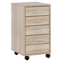 Rollcontainer Eiche Dekor Lisa 33x63x38 cm - Eichefarben, KONVENTIONELL, Holzwerkstoff/Kunststoff (33/63/38cm) - MID.YOU