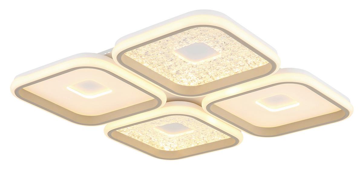 LED-Deckenleuchte Memory-Funktion - Sandfarben/Klar, Design, Kunststoff/Metall (54/54/7,8cm) - Globo