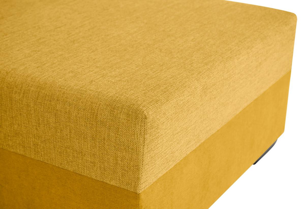 Ecksofa Asna, Gelb S: 252x155 cm - Gelb/Schwarz, Design, Textil (252/155cm) - Livetastic