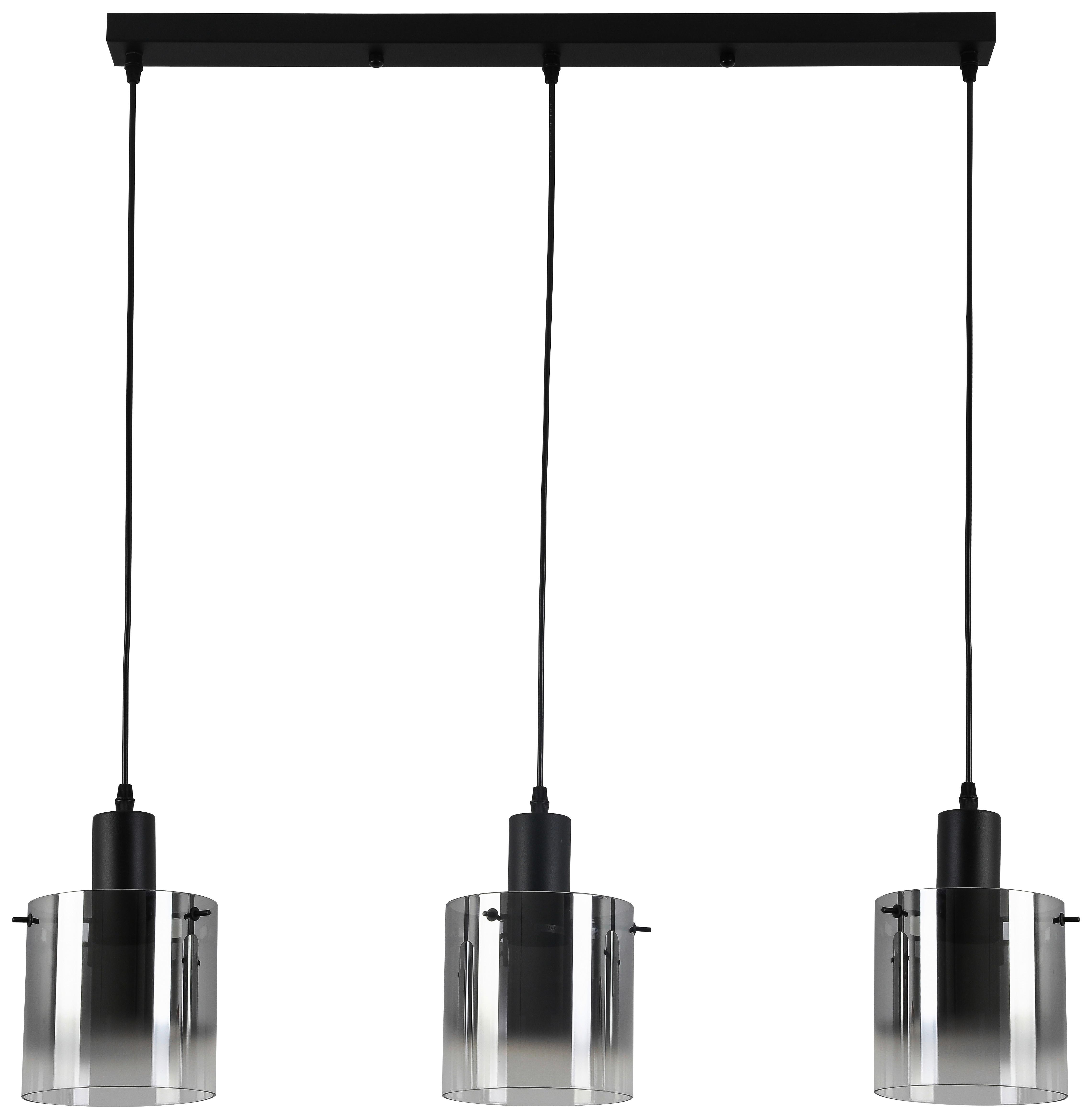 Závěsné svítidlo Christiano - černá, Moderní, kov/sklo (80/15/120cm) - Premium Living