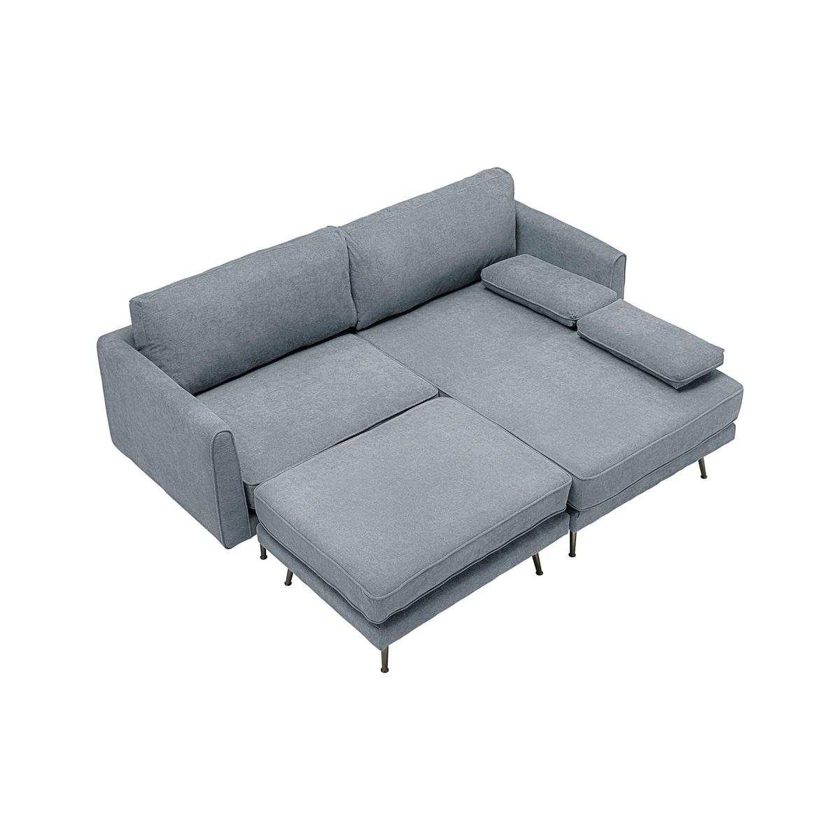 Sedací souprava DUNJA - šedá, Moderní, kov/dřevo (295/89/161cm) - P & B