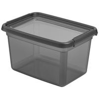 ÚLOŽNÝ BOX BLACKY - CA. 15,5 L - priehľadné/čierna, Modern, plast (28/38/22cm) - Mömax