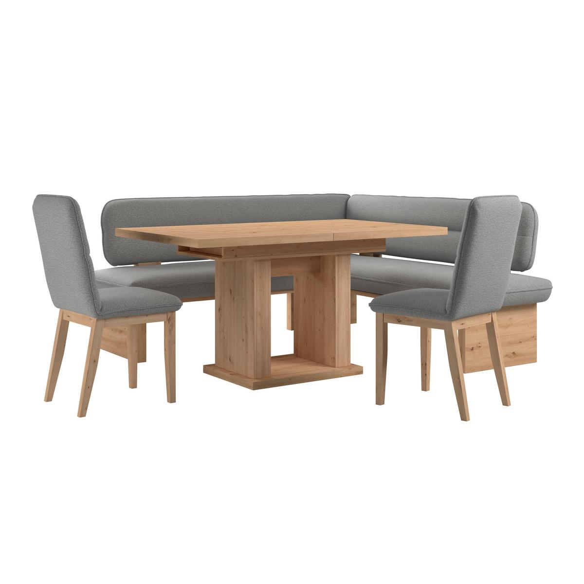 Eckbank Beluna Ii Webstoff Grau, B: 212cm - Eichefarben/Grau, KONVENTIONELL, Holz/Textil (212/170cm) - James Wood