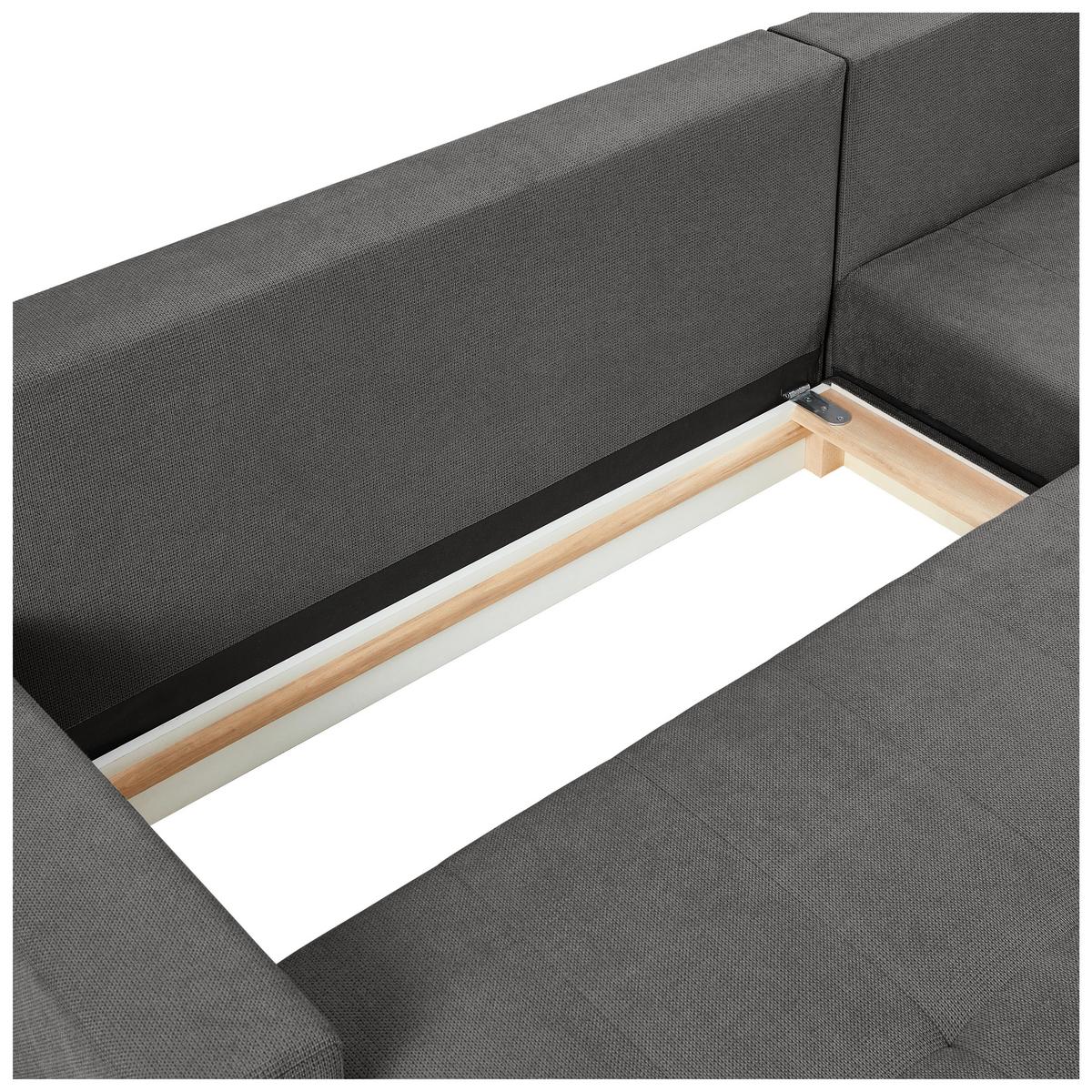 Ecksofa Boston, D. Grau S: 157x231 cm - Dunkelgrau/Schwarz, KONVENTIONELL, Textil (157/231cm) - P & B