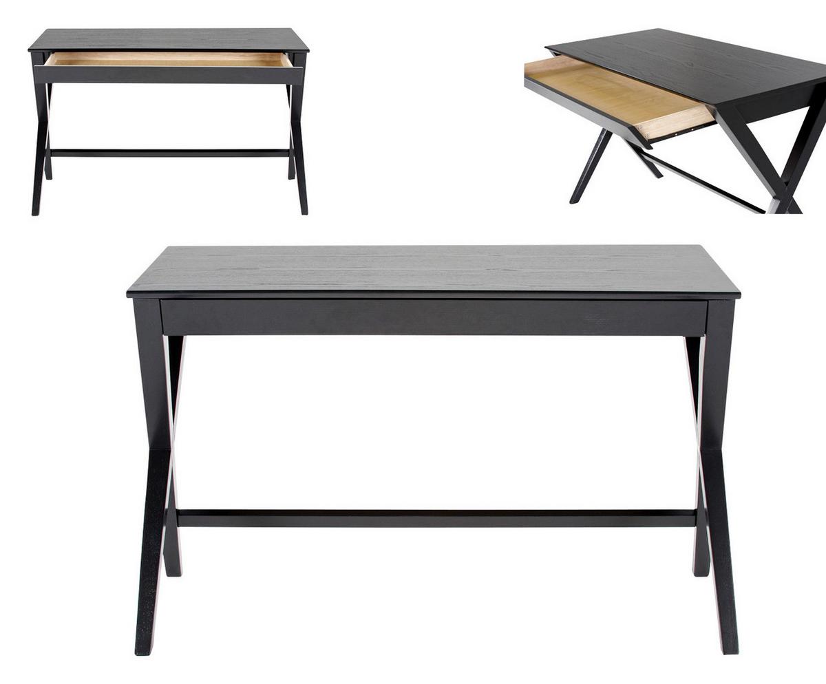 Schreibtisch Mit Stauraum Bxh 120x75 Cm Writex Schwarz - Schwarz, Trend, Holz/Holzwerkstoff (120/60/75cm) - MID.YOU