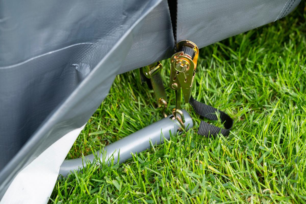 Zeltgarage Weidezelt Garage 18 M² - Grau, Basics, Kunststoff (370/260/490cm)