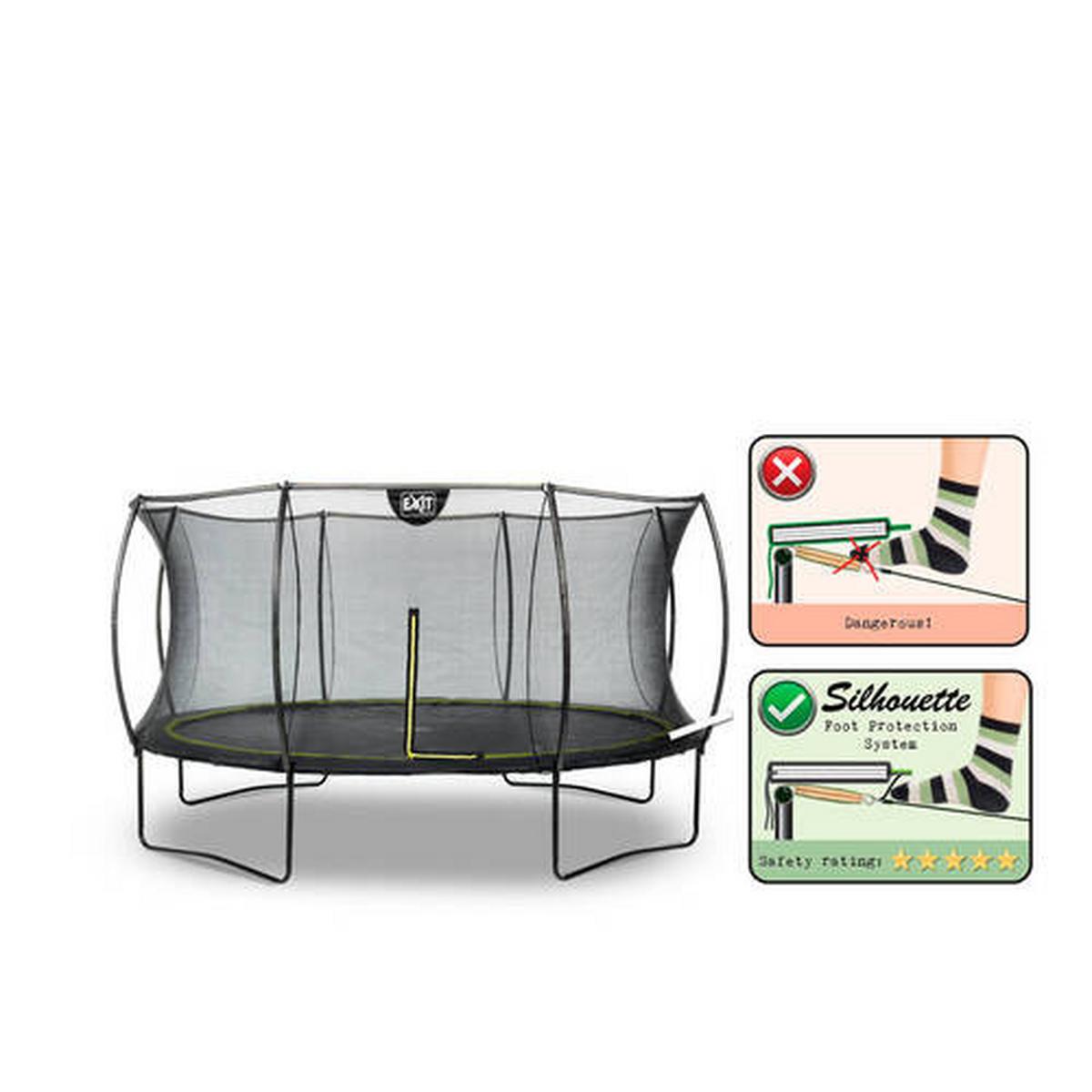 Trampolin Ø 427 cm Mit Sicherheitsnetz Exit Silhouete - Schwarz, KONVENTIONELL, Kunststoff/Metall (427/269cm) - EXIT Toys