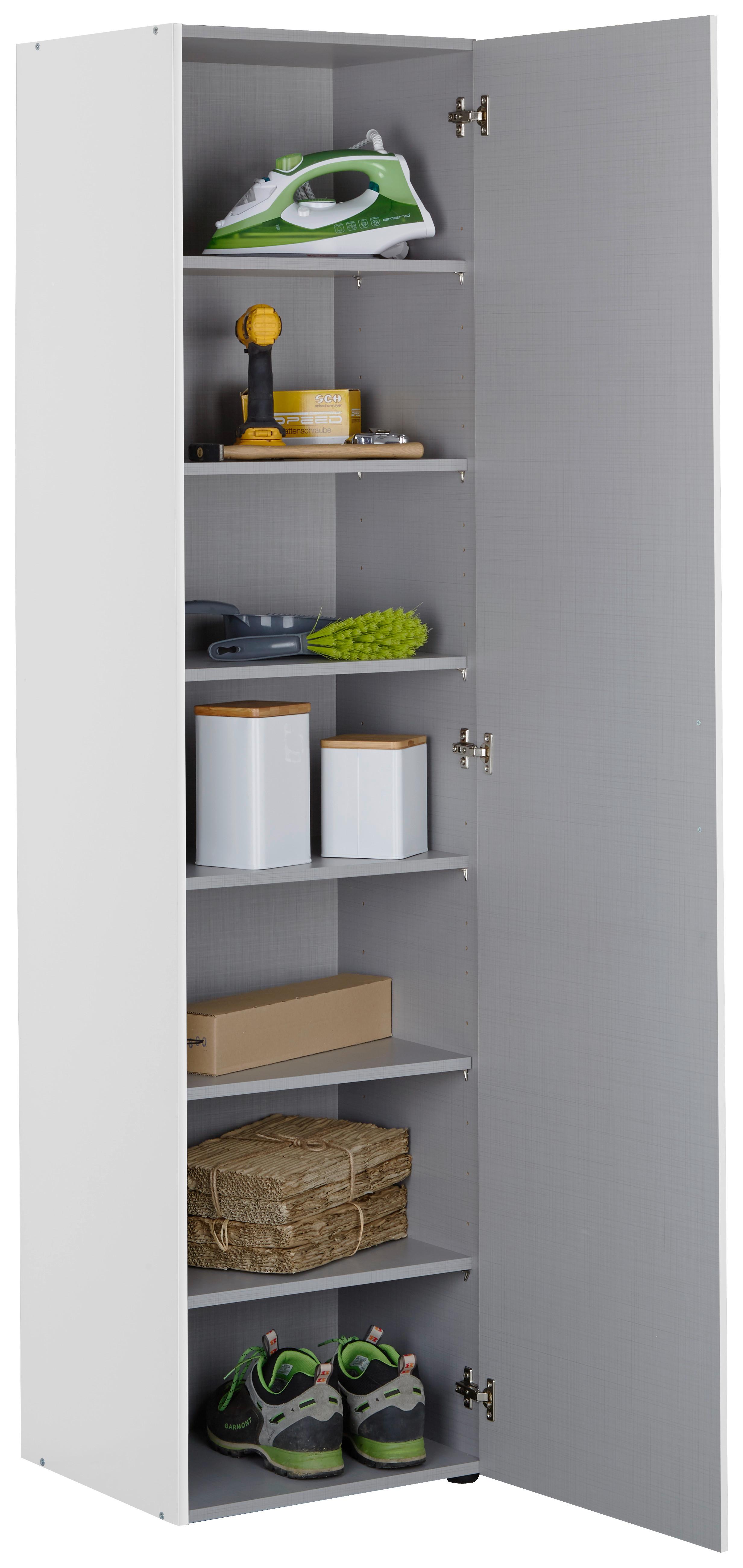 VIACÚČELOVÁ SKRIŇA MRK - biela/hliníková, Konventionell, kompozitné drevo/plast (45/185/40cm) - Mömax