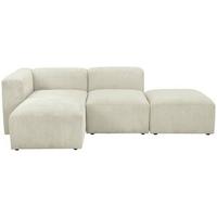 Ecksofa Lenata Creme Cord - Creme/Schwarz, Design, Textil (160/250cm) - Max Winzer