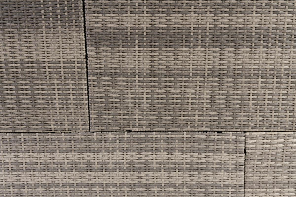 Loungegarnitur 5-Tlg. Hadwin, Kunststoffgeflecht mit Kissen - Dunkelgrau/Grau, MODERN, Holzwerkstoff/Kunststoff (120/70cm) - Luca Bessoni