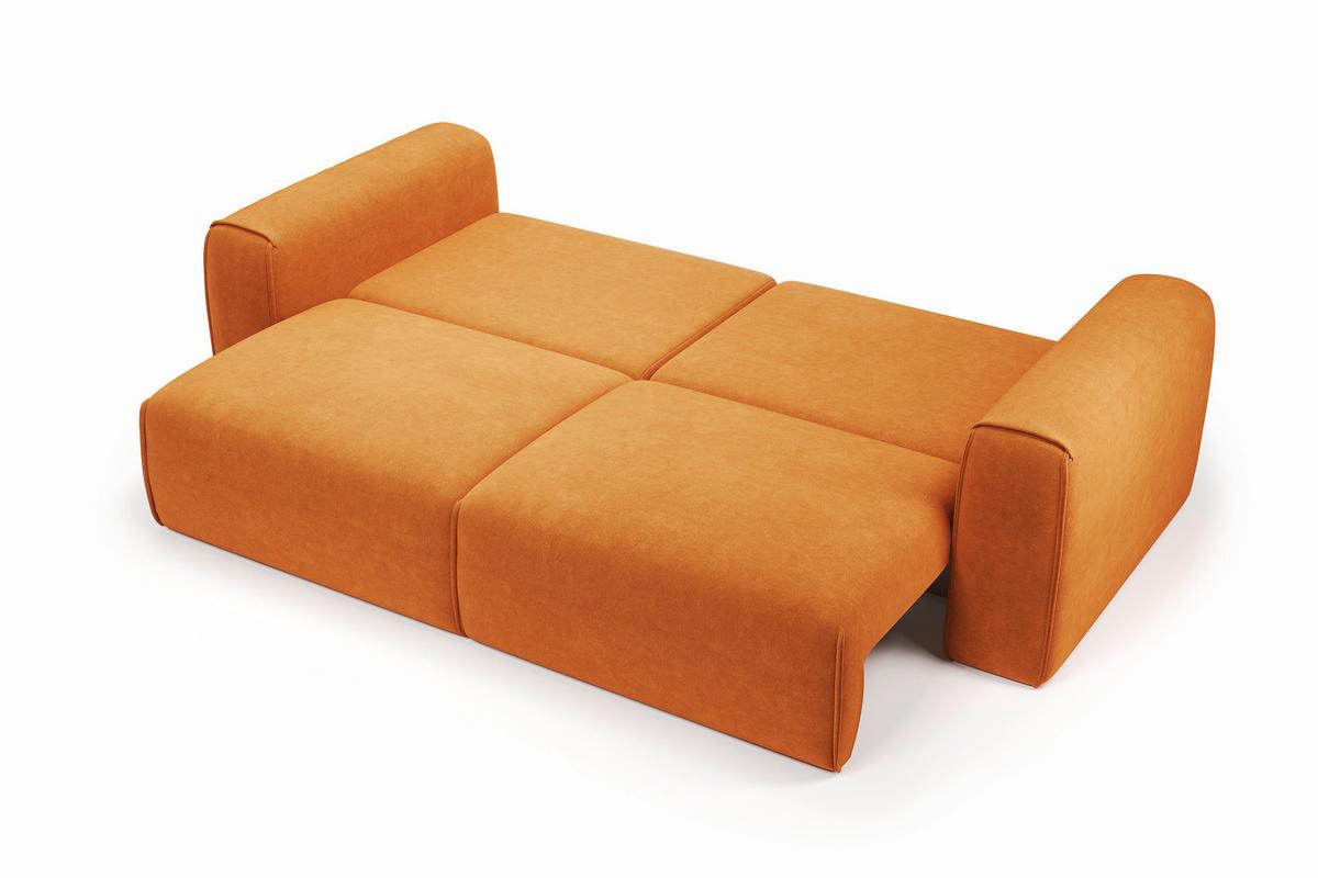 Schlafsofa Tuzzi Orange B: 252cm - Schwarz/Orange, Basics, Textil (252/94/105cm) - Livetastic