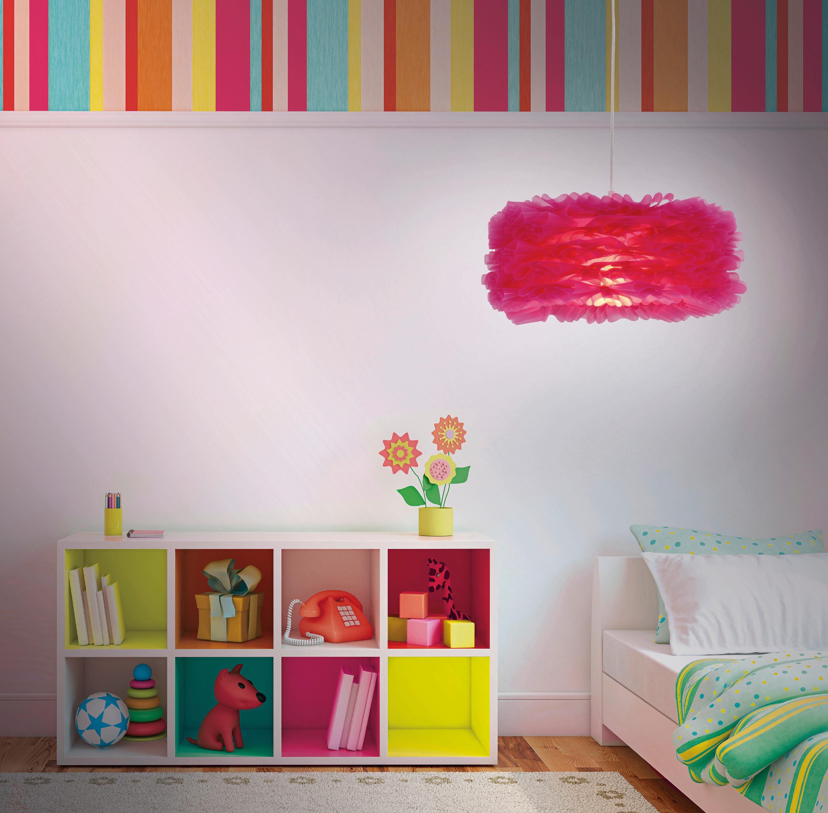 Hängeleuchte Volant H: 101 Cm 1-Flammig - Pink/Rot, Trend, Kunststoff (40/101cm) - Näve