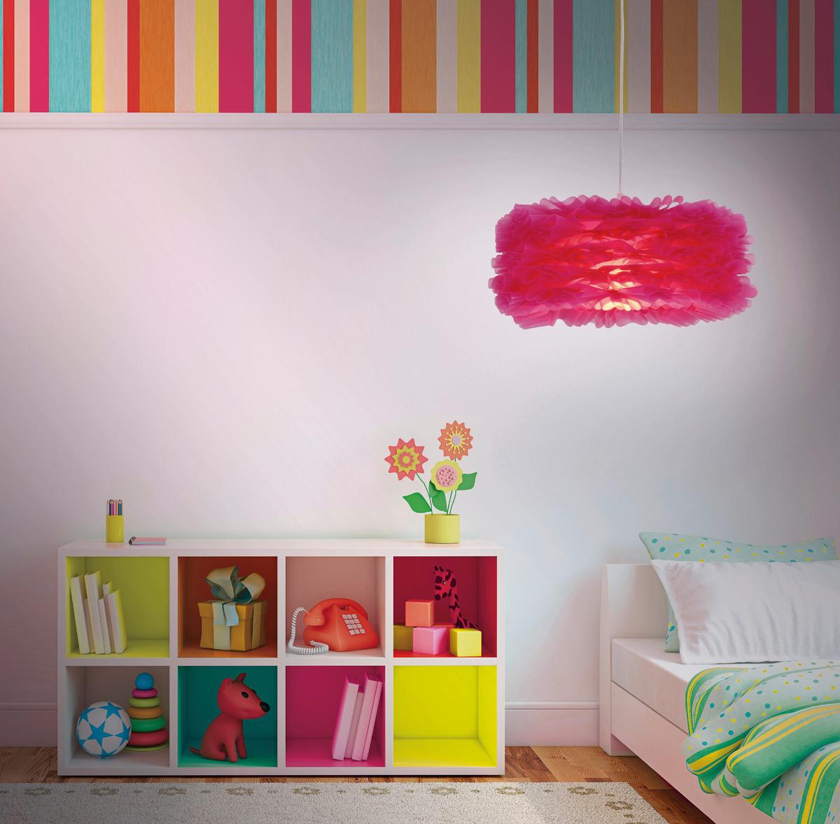 Hängeleuchte Volant H: 101 cm 1-Flammig - Pink/Rot, Trend, Kunststoff (40/101cm) - Näve