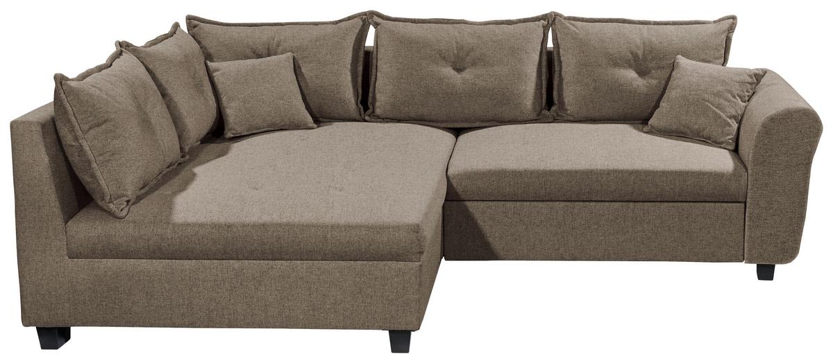 Ecksofa Liz Braun S: 175x252 cm - Schwarz/Braun, MODERN, Textil (175/252cm) - Livetastic