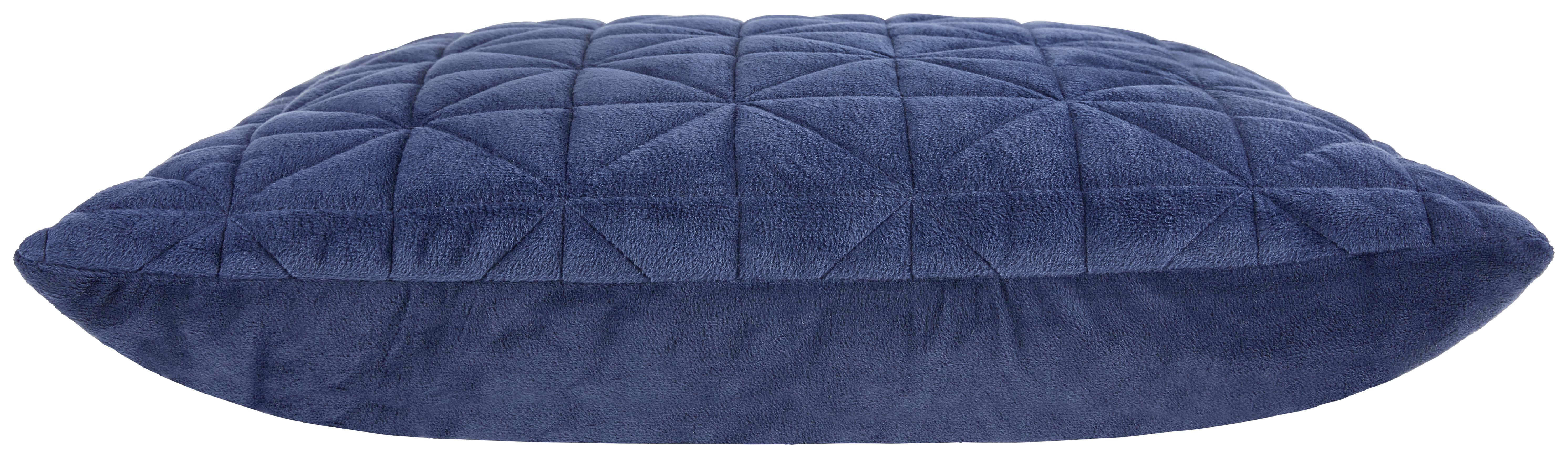 2er Set Kissenbezüge 30x50 Cm - Samt Mit Tropfenprägung, Reißverschluss, Blau