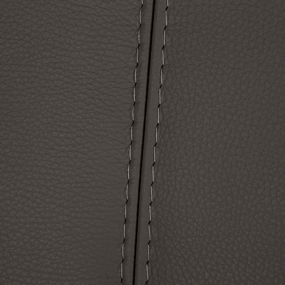 3-Sitzer-Sofa Comodo Echtleder Dunkelbraun B: 214cm - Dunkelbraun/Silberfarben, Design, Leder (214/90/88cm) - Livetastic