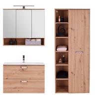 Badezimmer Fresh Eiche Dekor 4-teilig - Eiche Artisan/Weiß, KONVENTIONELL, Holzwerkstoff (165/168,5/46,5cm) - Ondega