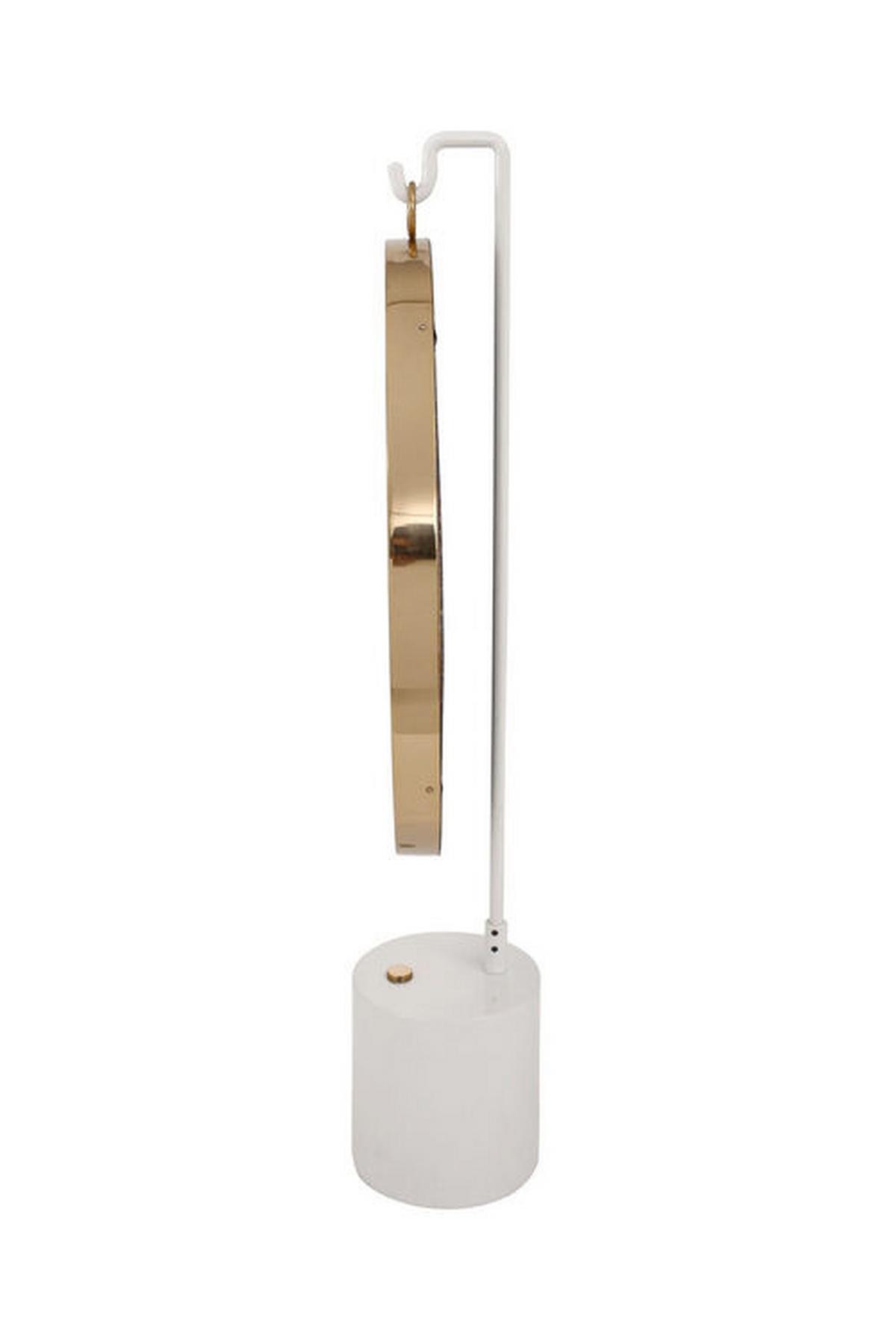 Tischspiegel Eleganca H: 75 Cm Metallrahmen Weiß/goldfarben - Goldfarben/Weiß, LIFESTYLE, Glas/Metall (41/75/14cm) - Kayoom