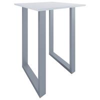 Bartisch Xona 80x80x120 Cm Weiß, Silberfarben - Silberfarben/Weiß, KONVENTIONELL, Holzwerkstoff/Metall (80/80/102cm)