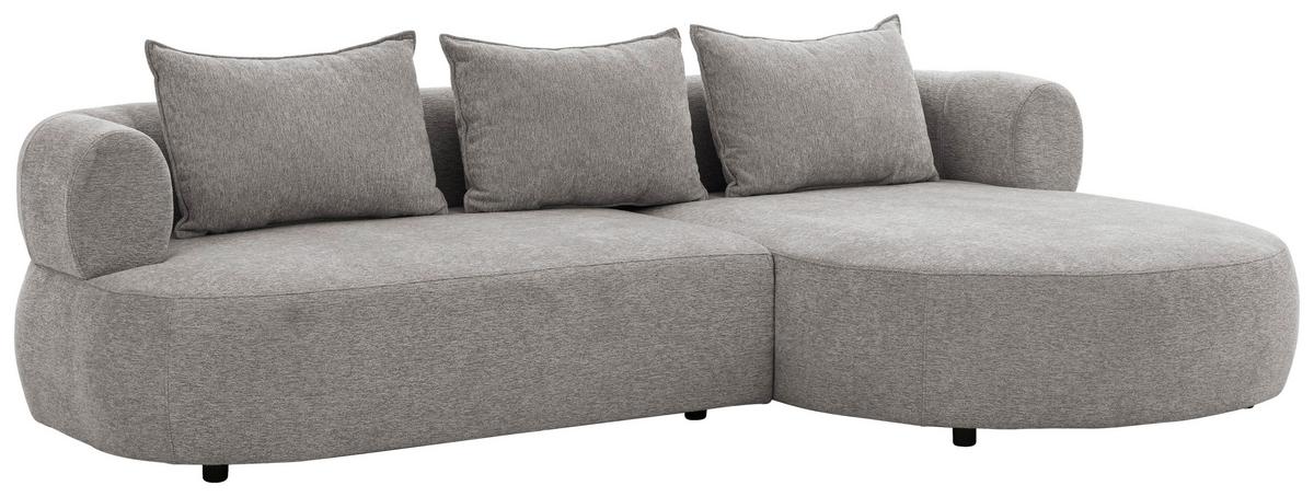 Ecksofa Ferro Grau S: 256x156 cm - Schwarz/Grau, Design, Textil (256/156cm) - Livetastic